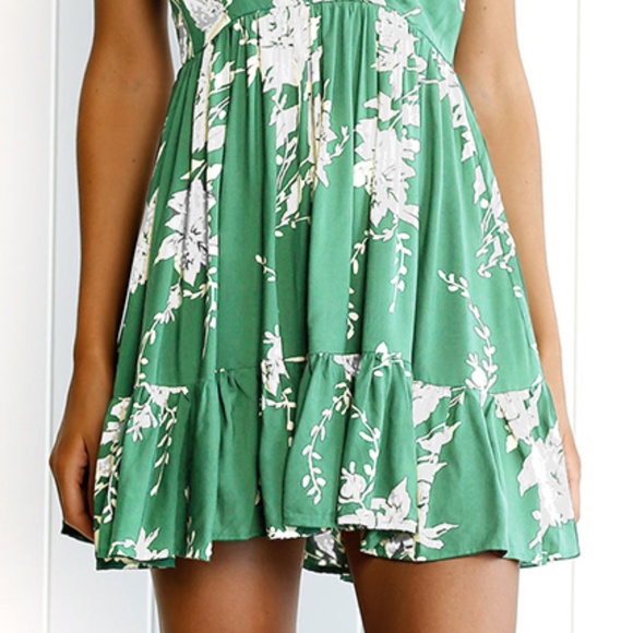 NWT Flowered Sun Dress With Tie Detail - Picture 3 of 8